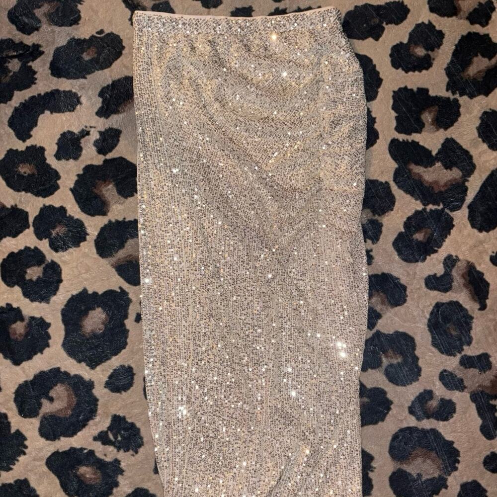 Wildfox Gold Sequin Midi Skirt Size Large Sparkly Party Holiday